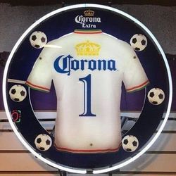 Corona Extra Neon Soccer Jersey Sign