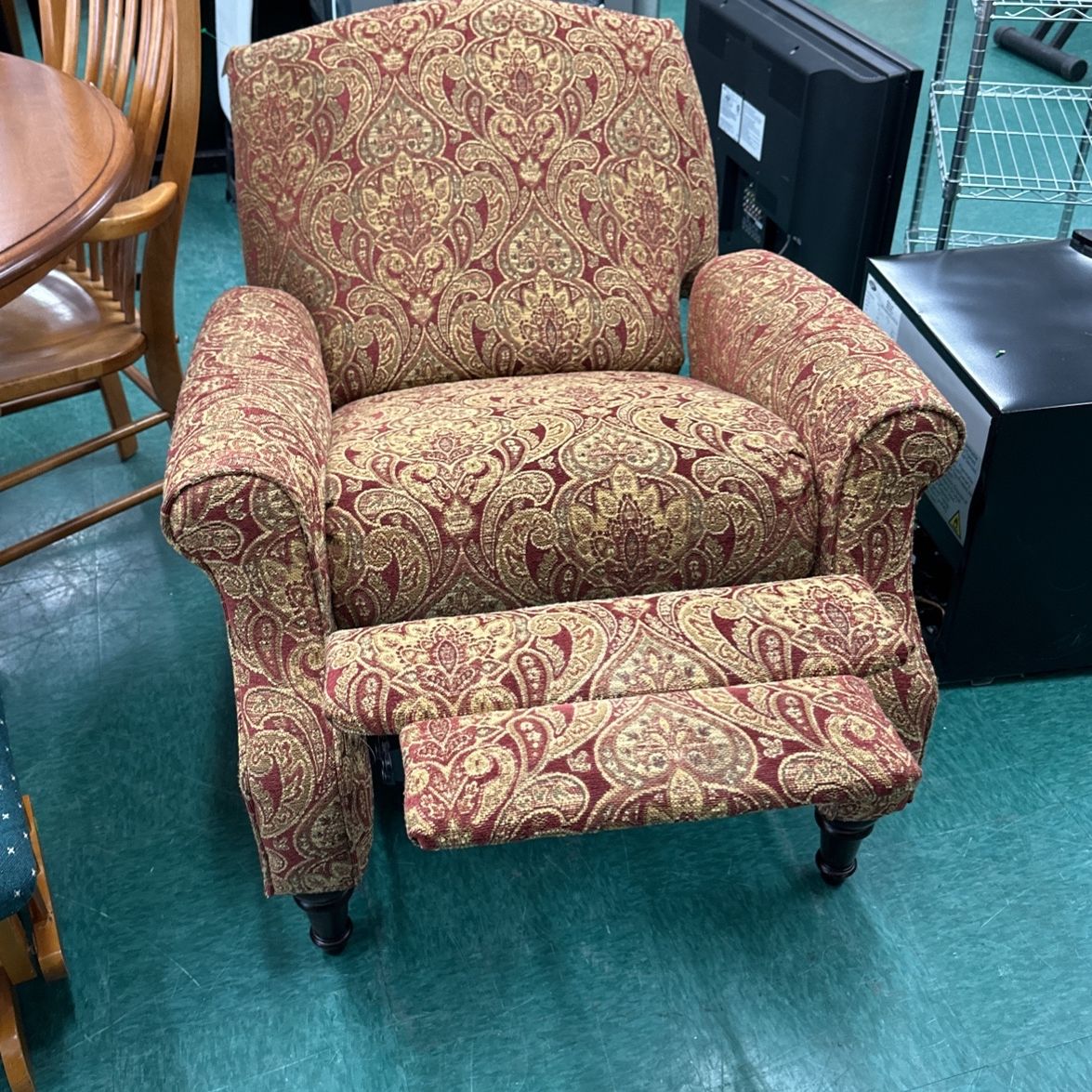Red And Gold  Armchair Recliner Unmarked