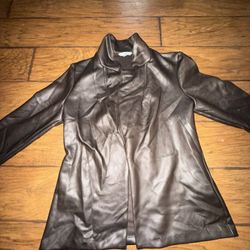 Women’s Brown faux leather jacket Large on tag  Very good condition  Smoke free home