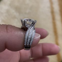 Sterling Silver 5 K Engagement Ring
