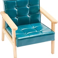 Kids Sofa Solid Wood Armrest and Faux Leather Fabric, Photography Bench, Photo Shoot, Camel Armchair Props