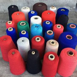 Huge Lot 28 Cones of Acrylic/Nylon Machine Knitting and Weaving Yarn