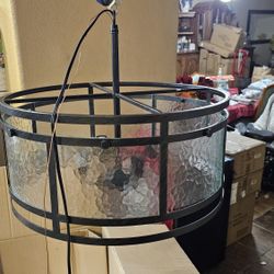 Water texture curved glass drum Chandiler 