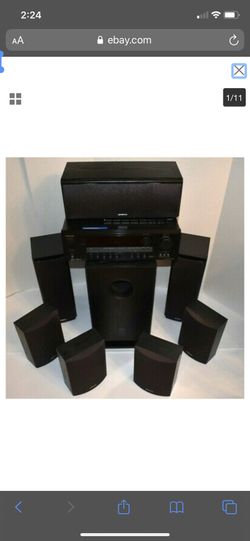 9 piece Onkyo Stereo Surround Sound Audio Speaker System