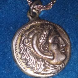 Alexander The Great .pendant With Chain.rope 925 Italy 21 In..hand Made 