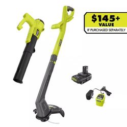 Ryobi One+ Cordless Grass Trimmer And Leaf Blower 