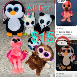 $15 For All Bundle of Ty Beanie Boos a Total Of 6 like New one with Tag