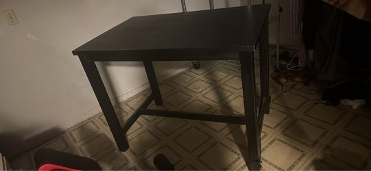 Black Wooden table and two chairs
