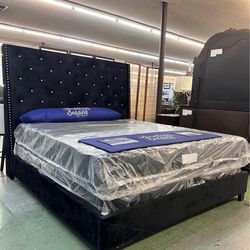 King Size Velvet Bed Frame