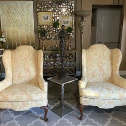 Queen Anne Wingback Chairs 
