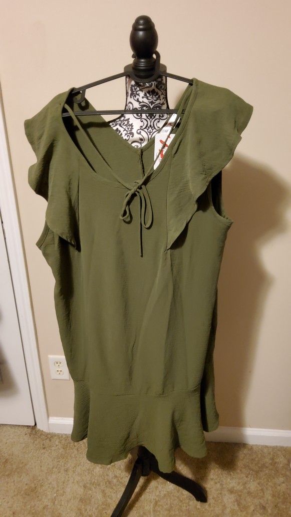 Perfectly Priscilla Olive Green Dress Size 3XL