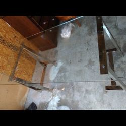 Chrome & Glass Table 56"L X 28" W X 30" H