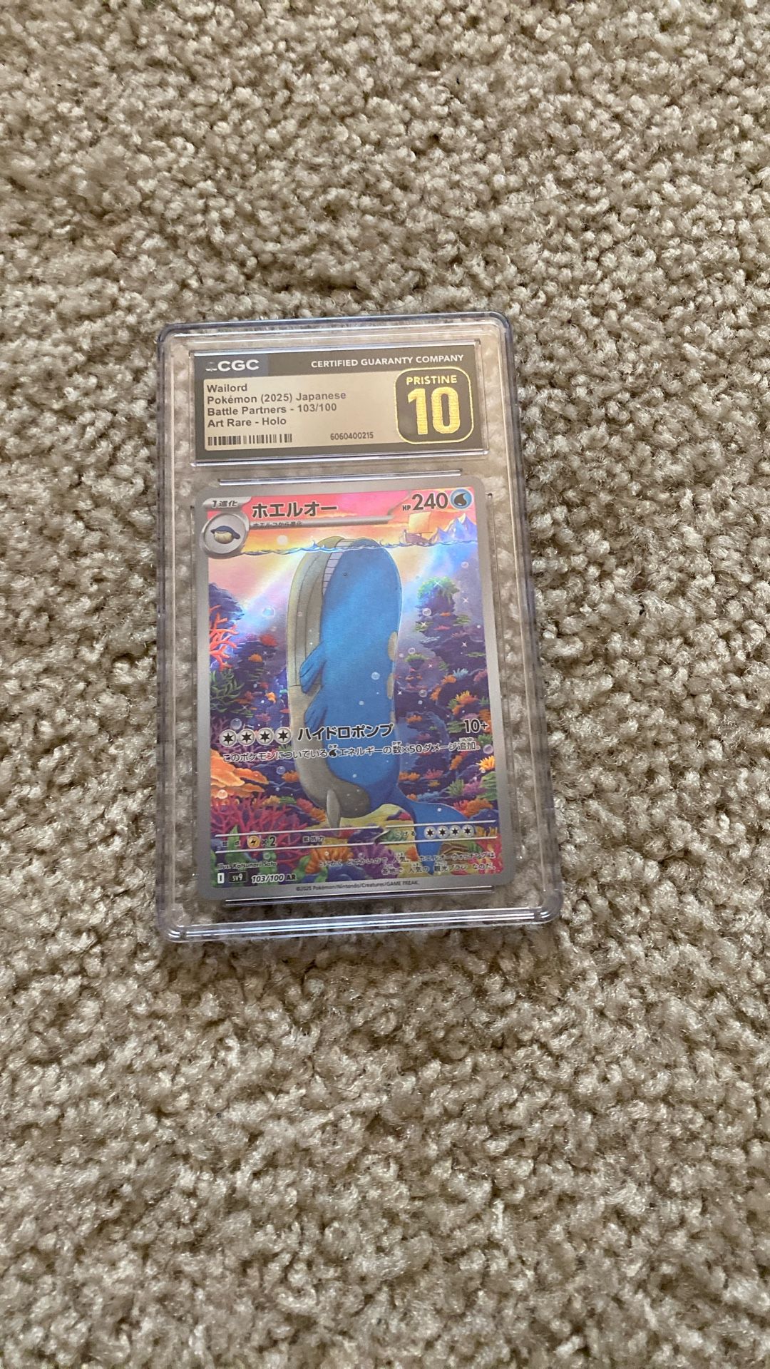 Wailord JP CGC Pristine 10 