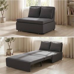 43" W Twin Size Pull Out Sleeper Sofa Bed Chair with Pullout Couch Beds, 2 in 1 Convertible Single Sofas Sleeper Chair with Pillows for Living Room Sm