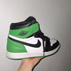 Green Air Jordan's 1,both Pairs In Good Condition