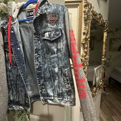 Chicago Bulls Denim Hooded Jacket