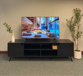 70” Long TV Stand - Fits up to 80" TV - Modern Black