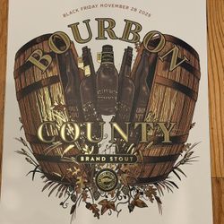 Goose Island 2025 Bourbon County Brand Stout Poster - New, Rare!