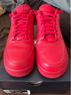 All red Nike Air Force’s