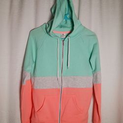 New Zumiez Zine Color block Women's Junior Small Lightweight Full Zip Hoodie 