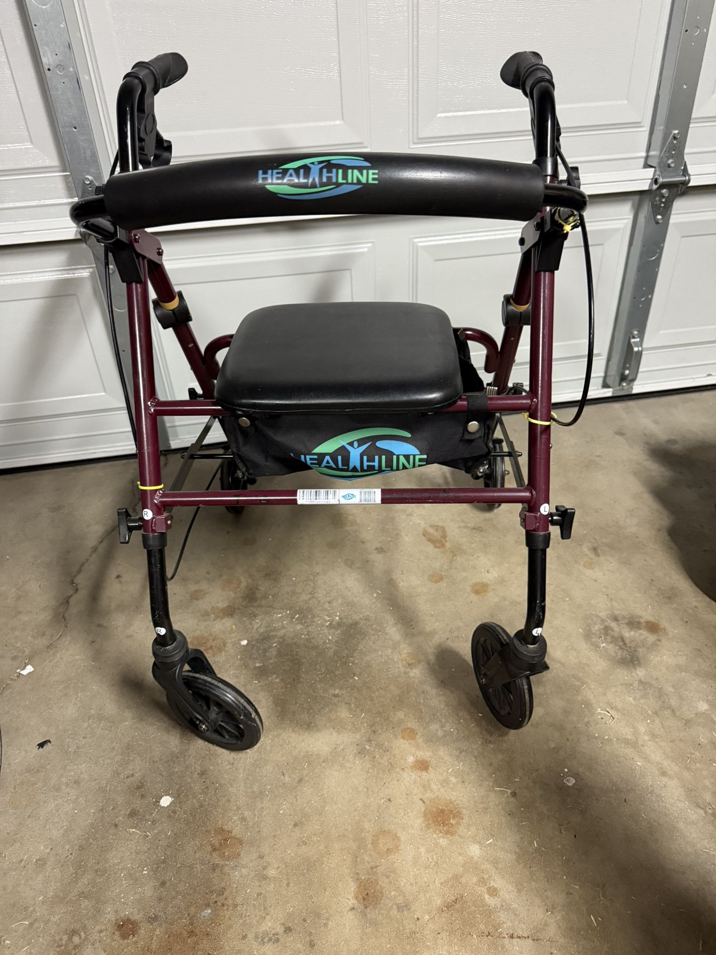 Walker, Rollator Transport, Maroon