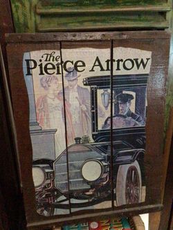Vintage PIERCE ARROW Wooden Print for Car Collectors