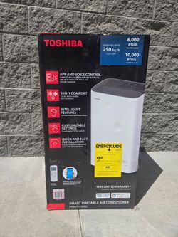 Toshiba smart portable Air conditioner AC 6k btu  250 sq ft rooms size