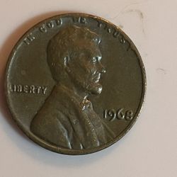 1968 Penny No Mint Mark With Rim Error 