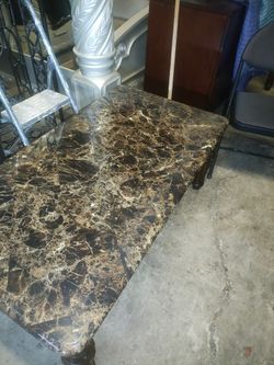 Coffee Table Set Faux Marble 