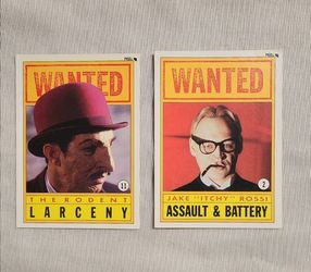 1990 Topps Dick Tracy Movie Villain Sticker Cards