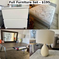 🏠 Bed + Desk + Lamp + Nightstand – Full Set LA