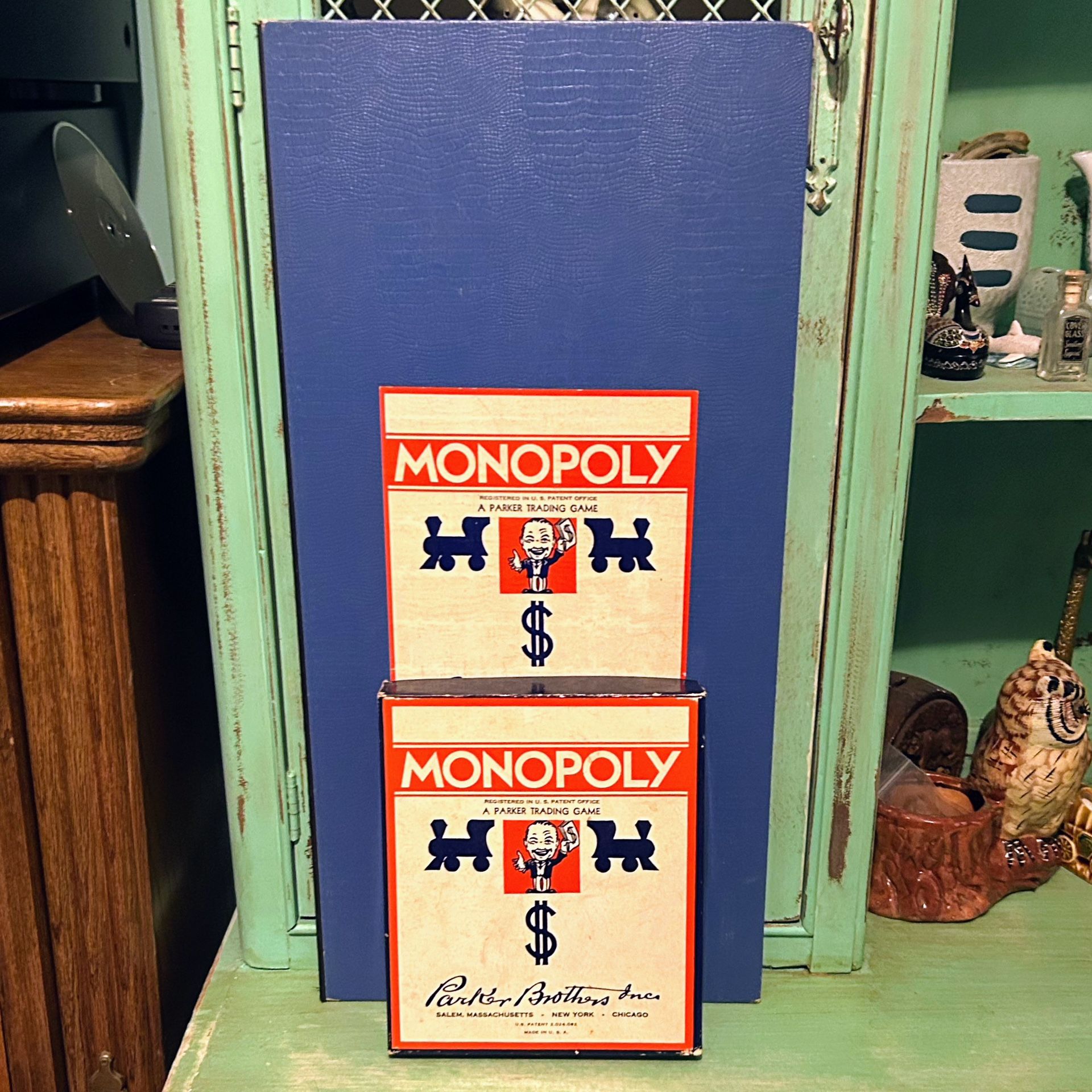 Vintage 1946 Monopoly Game Complete Wooden Pieces Board