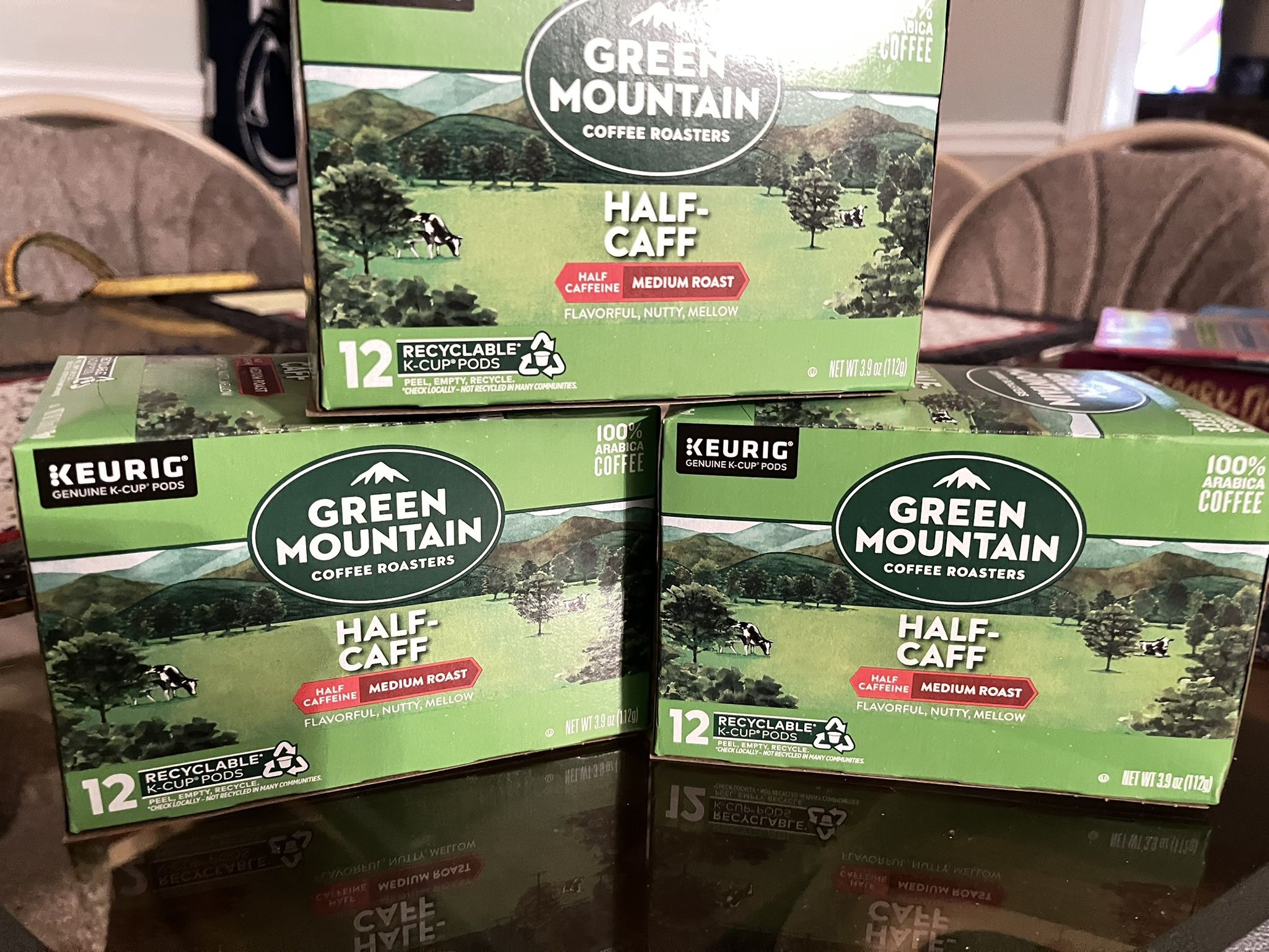 Green mountain half Caff K Pods