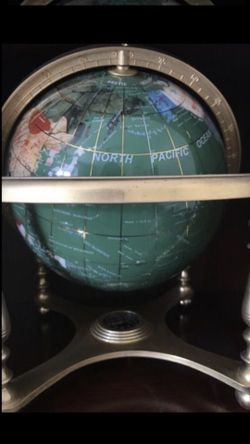 Brass and Gemstone Globe