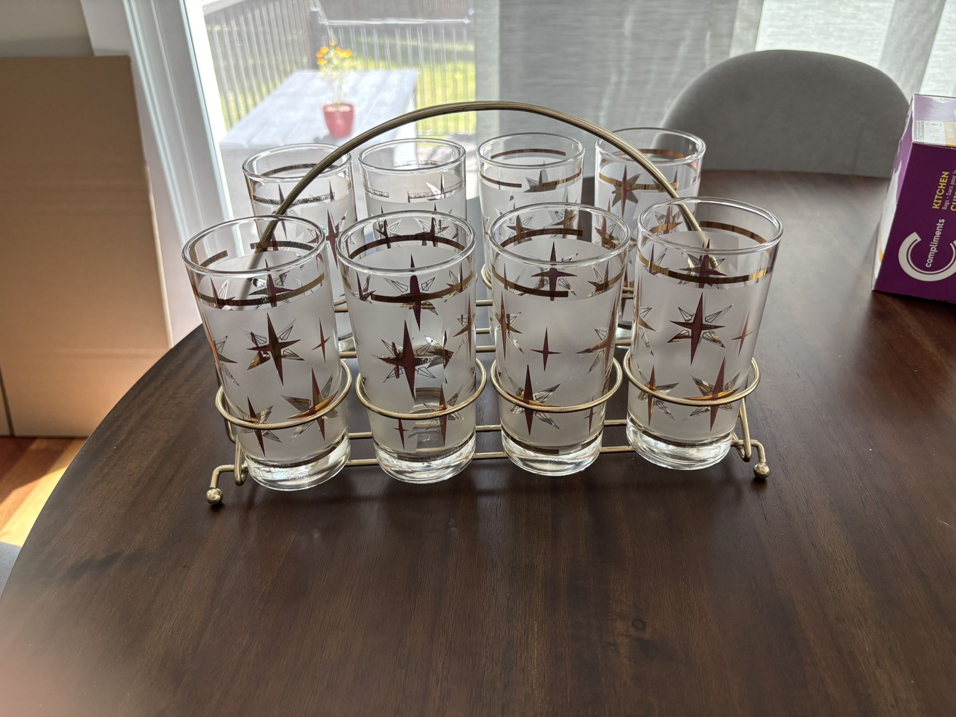 Vintage Glasses & Caddy