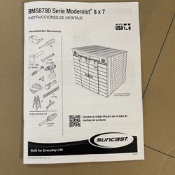 Suncast 8ft x 7ft Dual Barn Door Storage Shed