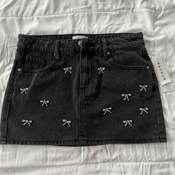 Black Denim Skirt