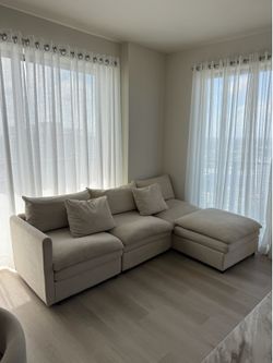 Beige Sofa / Couch || L shape sectional
