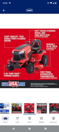 Used riding lawn mower