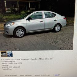 Car for sale 2012 Nissan Versa Auto Great Running Car