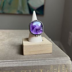 Adjustable Amethyst Gemstone Statement Ring ( firm on price )