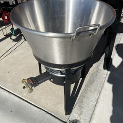Cazo De Stainless Steel Para Las Carnitas. Quemador Con Vase. Inlcuye La Manguera Y Regulador. 