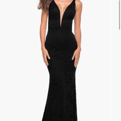 La Femme Illusion Inset Lace Gown
