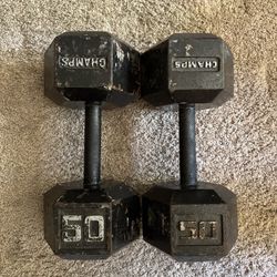 Dumbbells - Pair of 50s - Total 100 Pounds 