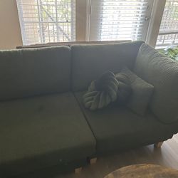 Comfy Green Sectional Couch For Sale 