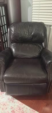 Dark Brown Leather Recliner Chair