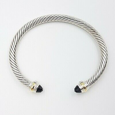 David Yurman 5mm Black Onyx Gold Bracelet