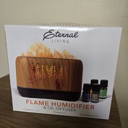 Eternal Living Flame Humidifier & Oil Diffuser – 4 Essential Oils, Ultrasonic