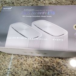  New WIFI SYSTEM ASUS ZenWiFi ET8 AXE6600 WiFi 6E Mesh System (2 Pack) Like New $100