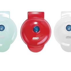 DASH Mini Waffle Maker + Grill + Griddle, 3 in 1 Pack 